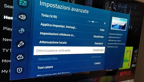 settaggi automatici per samsung qled