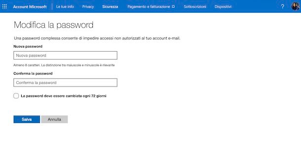 Outlook reset password
