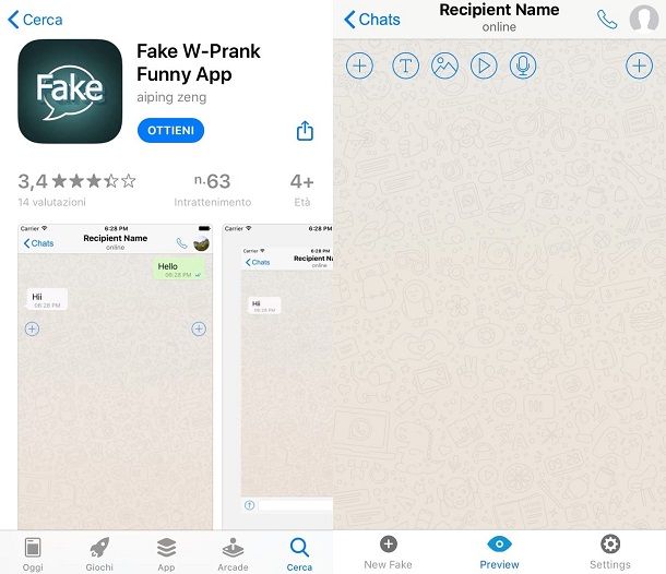 creare chat falsa whatsapp iphone
