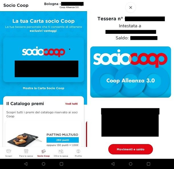 tessera coop tramite app ufficiale