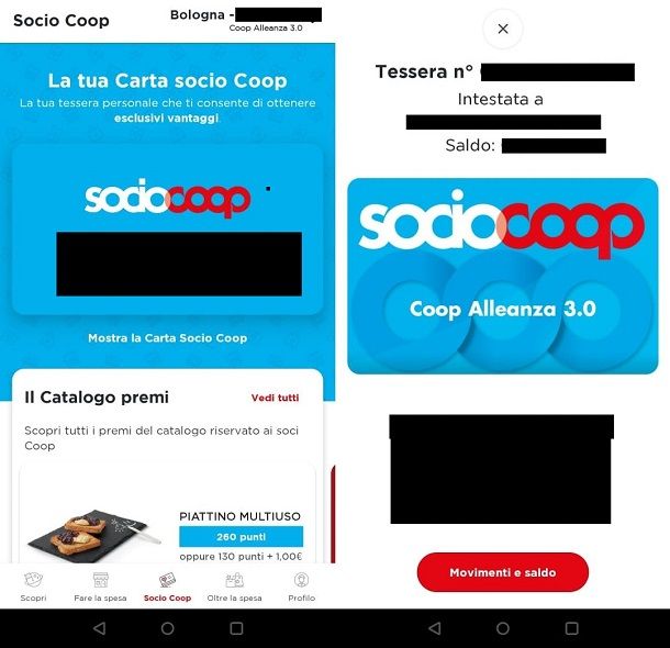 tessera coop tramite app ufficiale