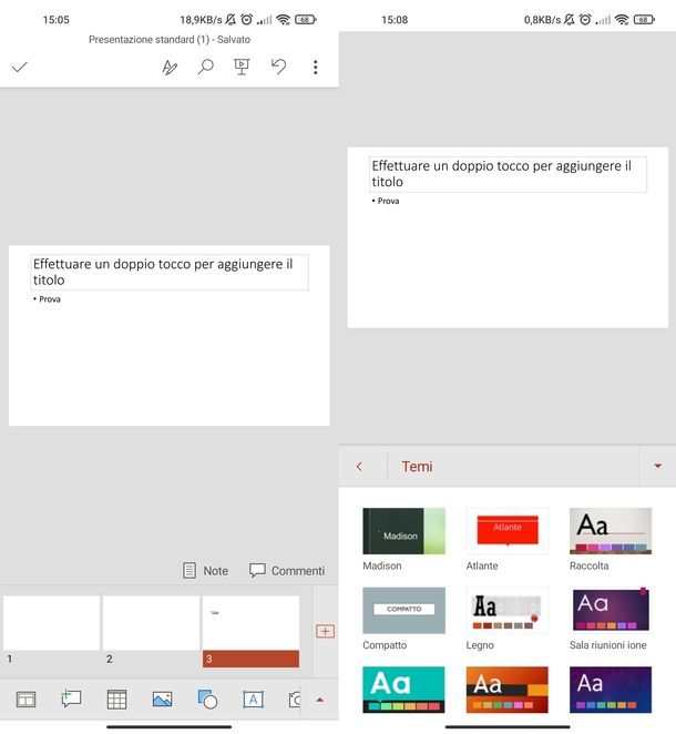Temi app PowerPoint Android