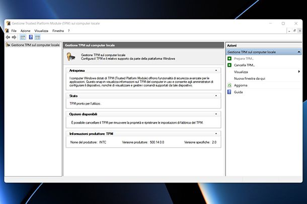 Come abilitare TPM 2.0 nel PC