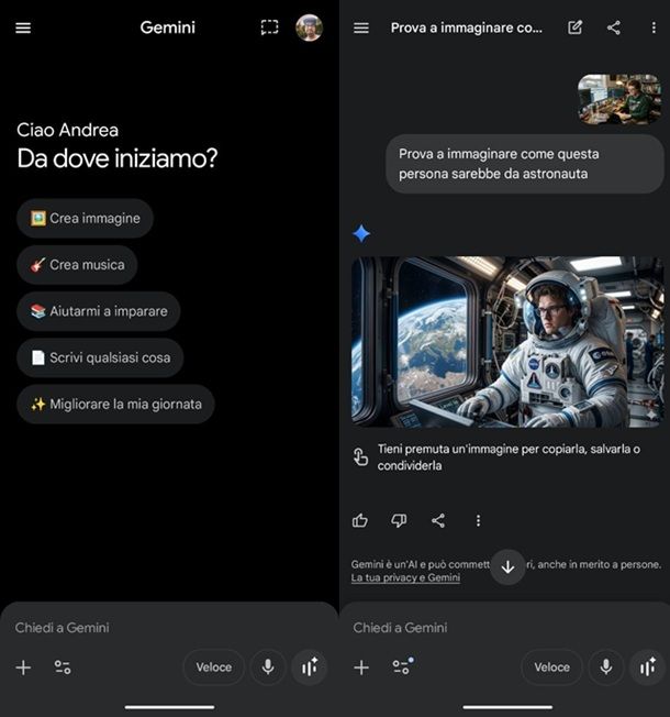 Gemini modifica volto