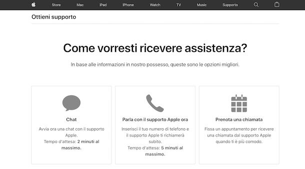 Supporto Apple