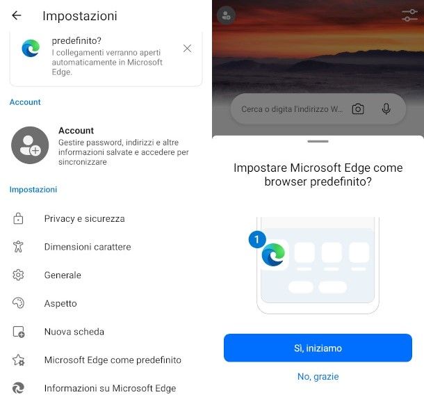 impostazion edge browser predefinito