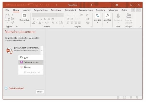 Come recuperare PowerPoint non salvato