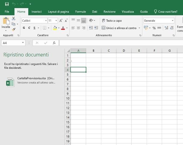 Come recuperare un file non salvato su Excel