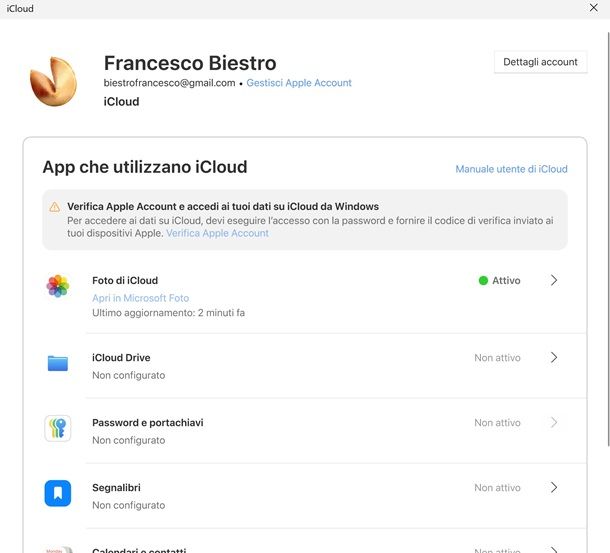 iCloud per Windows