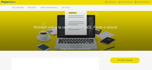 servizio ISEE Poste Italiane