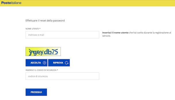 Recupero password da Web - Spid