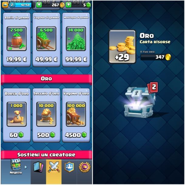 clash royale oro