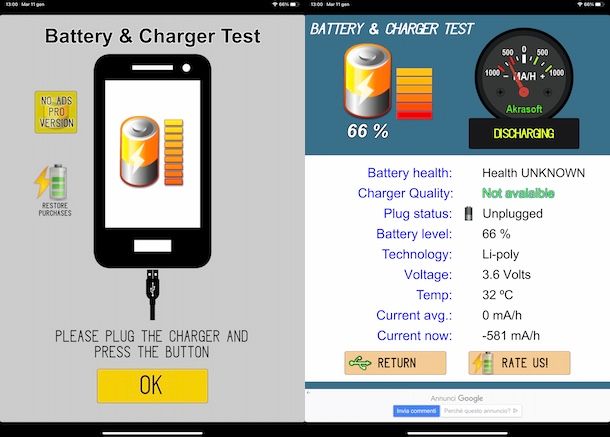 Battery and charger test