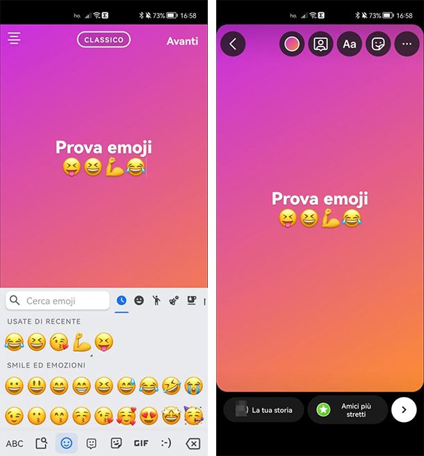Come avere le emoji dell'iPhone su Android su Instagram