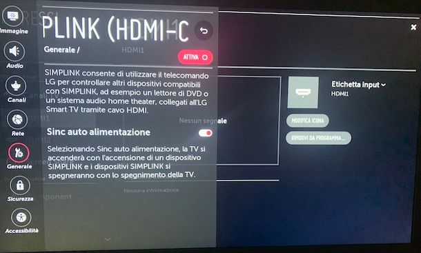 Impostazioni HDMI-CEC