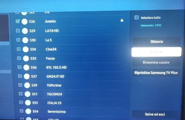 Come sbloccare canali su TV Samsung