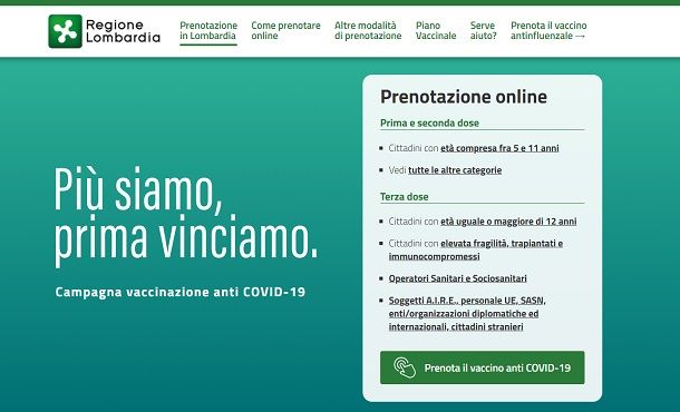 regione lombardia prenotazione vaccino