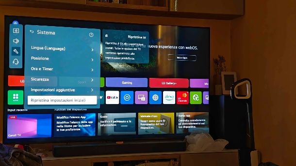 Come resettare TV LG alle impostazioni di fabbrica
