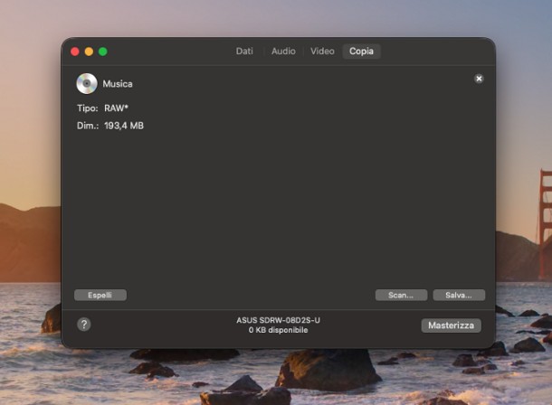 Come creare immagine ISO di un DVD o CD da Mac