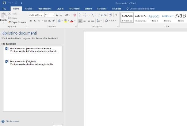 Come recuperare un file non salvato su Word