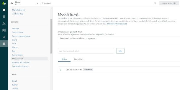 moduli ticket zendesk