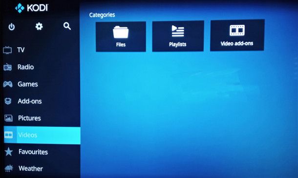 interfaccia Kodi Fire TV