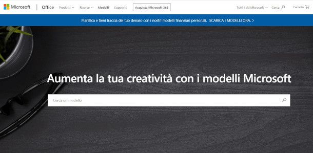 pagina modelli office online