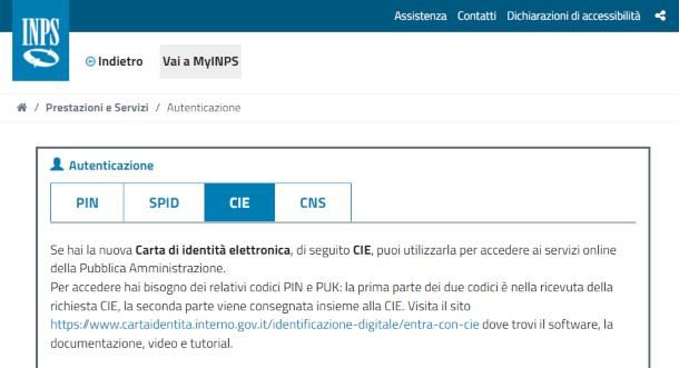 Come accedere con CIE a INPS