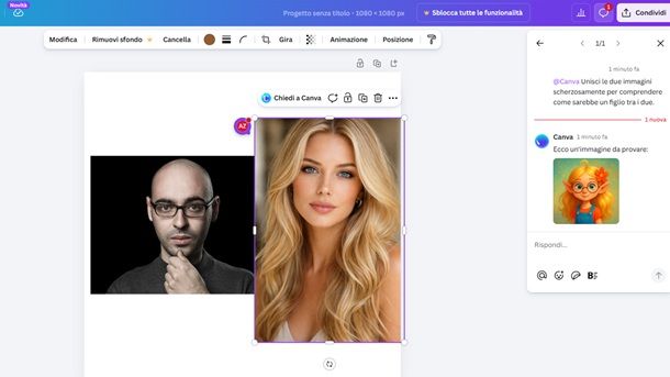 Canva figlio scherzo