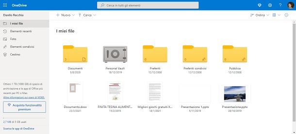 Condividere link con OneDrive