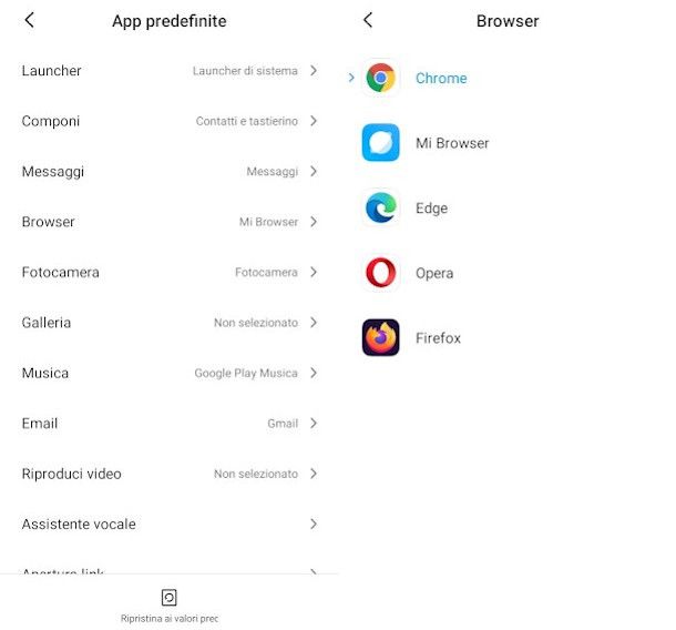 selezione browser predefinito xiaomi