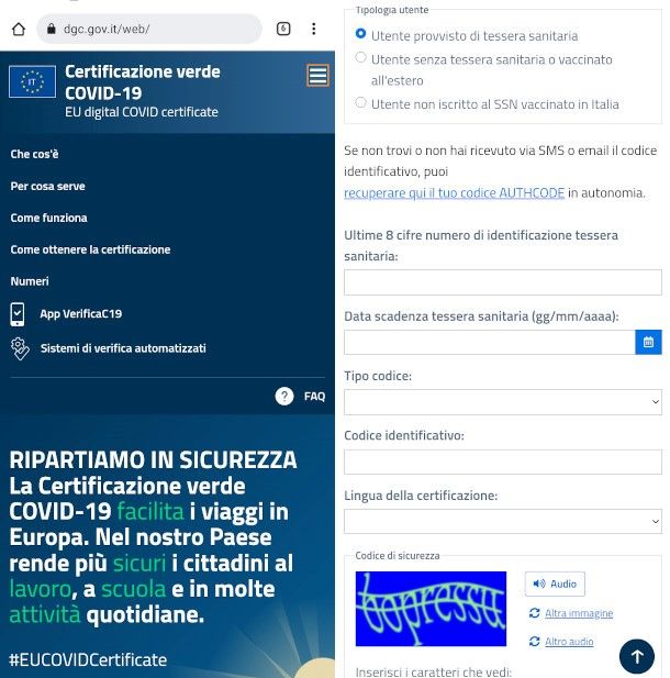 sito DGC ottimizzato per dispositivi mobile