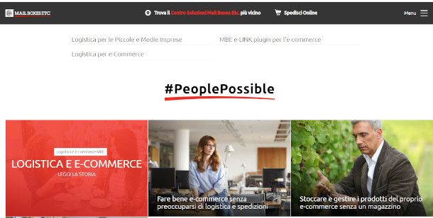 soluzioni di logistica ecommerce sito MBE