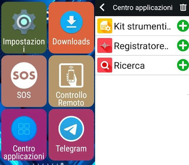 schermate centro applicazioni Amico Brondi