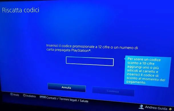 codice promozionale ps4