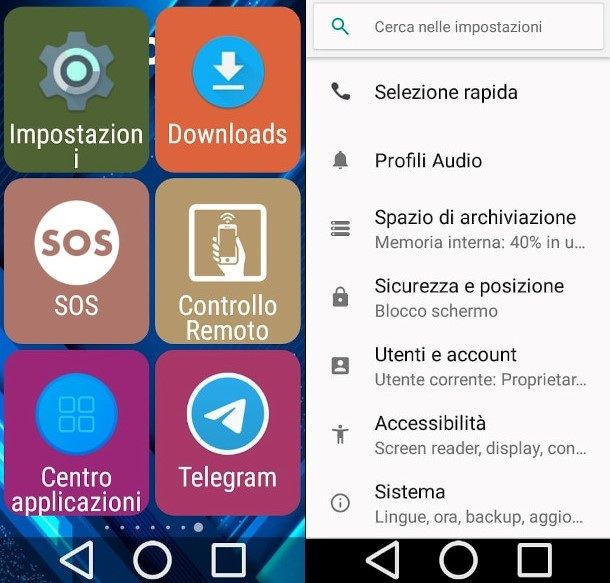 Impostazioni del dispositivo Brondi