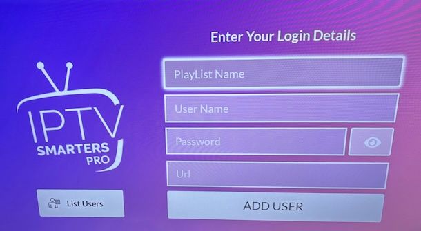 Configurazione di un'app IPTV