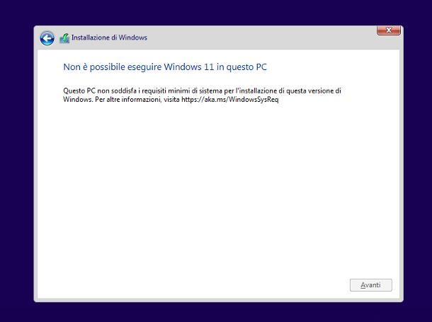 Come installare Windows 11 senza requisiti