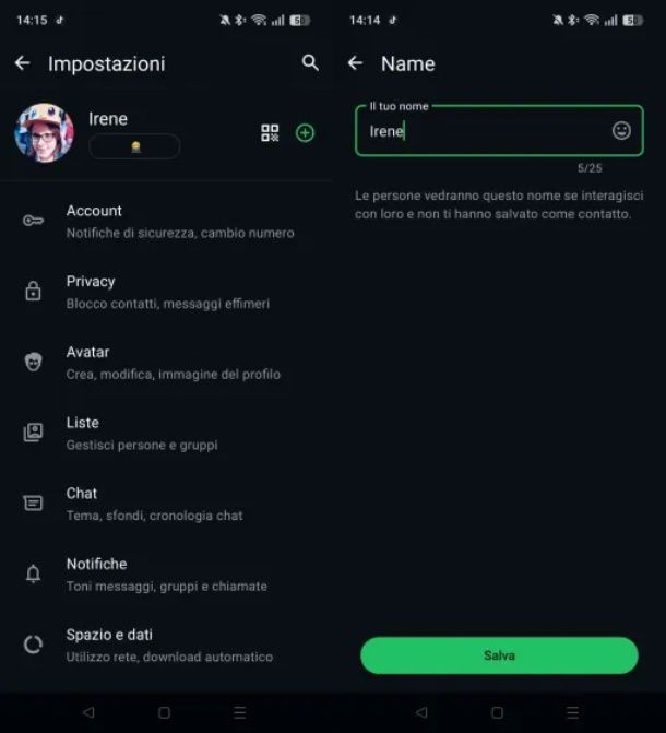 Come scrivere il nome in corsivo su WhatsApp