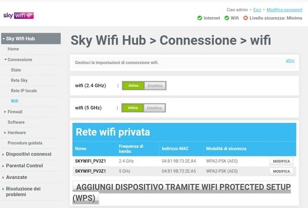 5GHz a 2.4 GHz Sky WiFi