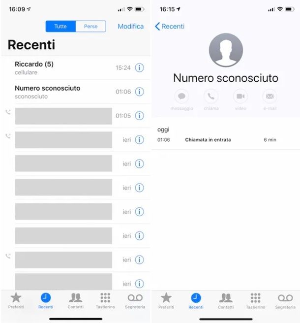 Telefono app iOS