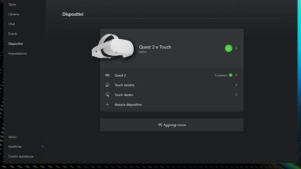 Oculus Quest 2 collegamento PC