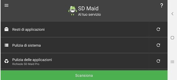 Pulire il telefono con SD Maid