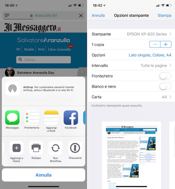 stampare a colori ios