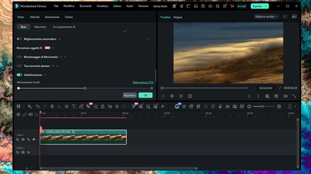 Come stabilizzare i video su Windows Wondershare FIlmora