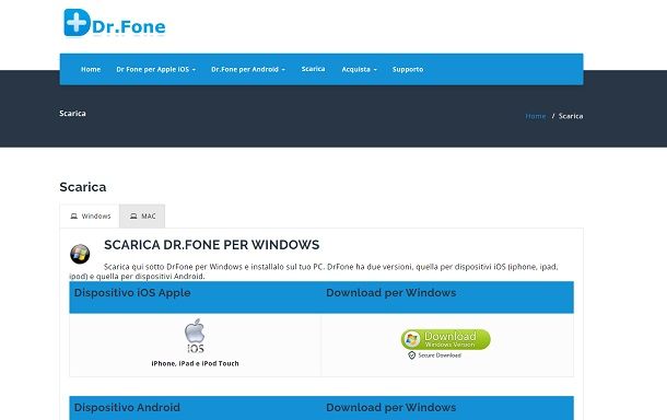 programmi di recupero dr fone