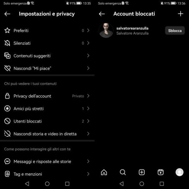 Come vedere le persone bloccate su Instagram
