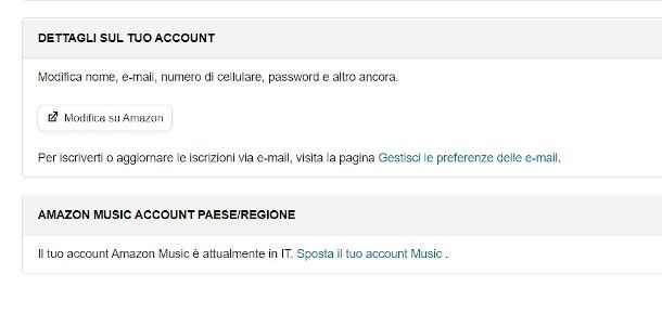 sposta account Amazon Music