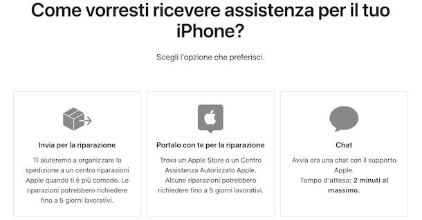 Assistenza sito Apple