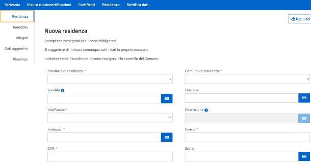 Come cambiare residenza online